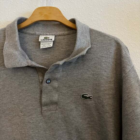 Lacoste Men's Logo Gray Short Sleeve Polo Shirt Size 2XL; Euro Size 7 - Picture 2 of 2